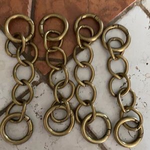 4 Antique Brass Chains Carabiners Miche Purse